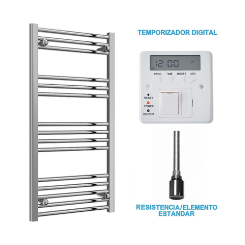Scaldasalviette Elettrico Cromato 500mm di Larghezza · Precaricato