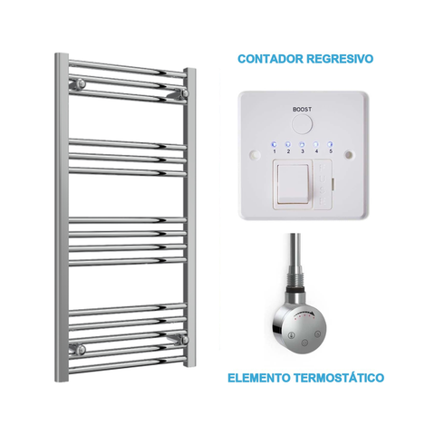 Scaldasalviette Elettrico Cromato 500mm di Larghezza · Precaricato