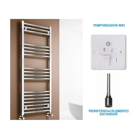 Scaldasalviette Elettrico Cromato 500mm di Larghezza · Precaricato