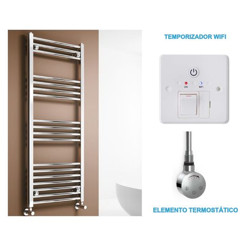 Scaldasalviette Elettrico Cromato 500mm di Larghezza · Precaricato