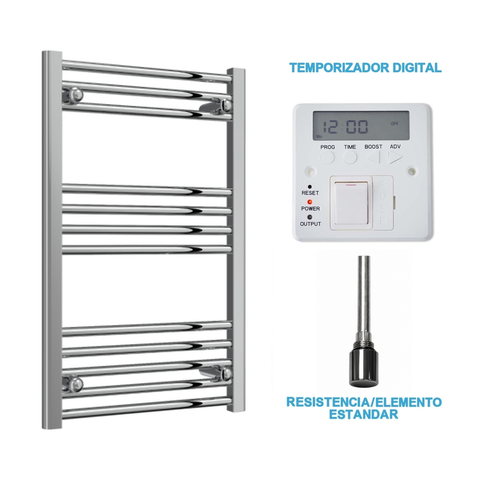 Scaldasalviette Elettrico Cromato 500mm di Larghezza · Precaricato