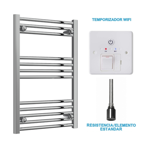 Scaldasalviette Elettrico Cromato 500mm di Larghezza · Precaricato