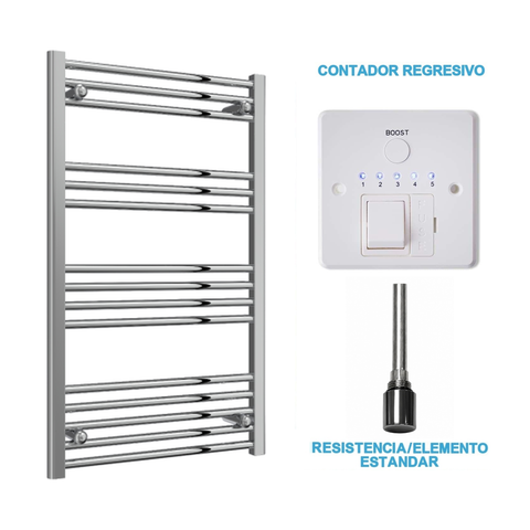 Scaldasalviette Elettrico Cromato 600mm di Larghezza · Precaricato