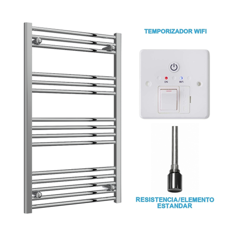 Scaldasalviette Elettrico Cromato 600mm di Larghezza · Precaricato