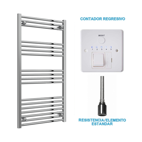 Scaldasalviette Elettrico Cromato 600mm di Larghezza · Precaricato
