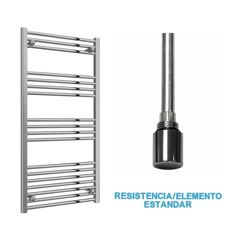Scaldasalviette Elettrico Cromato 600mm di Larghezza · Precaricato