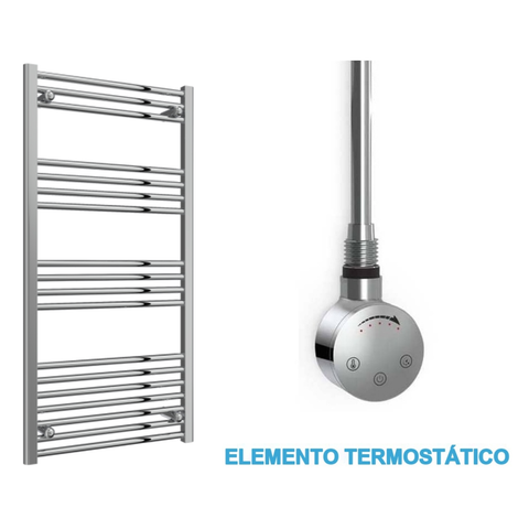 Scaldasalviette Elettrico Cromato 600mm di Larghezza · Precaricato