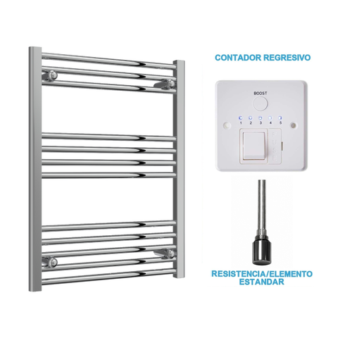Scaldasalviette Elettrico Cromato 600mm di Larghezza · Precaricato