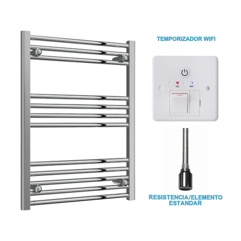 Scaldasalviette Elettrico Cromato 600mm di Larghezza · Precaricato