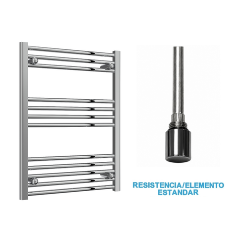 Scaldasalviette Elettrico Cromato 600mm di Larghezza · Precaricato