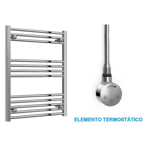 Scaldasalviette Elettrico Cromato 600mm di Larghezza · Precaricato