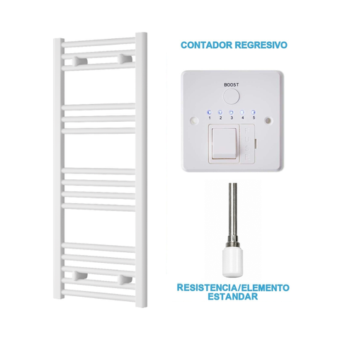Scaldasalviette Elettrico Bianco 400mm di Larghezza · Precaricato