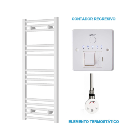Scaldasalviette Elettrico Bianco 400mm di Larghezza · Precaricato