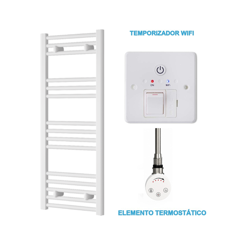Scaldasalviette Elettrico Bianco 400mm di Larghezza · Precaricato