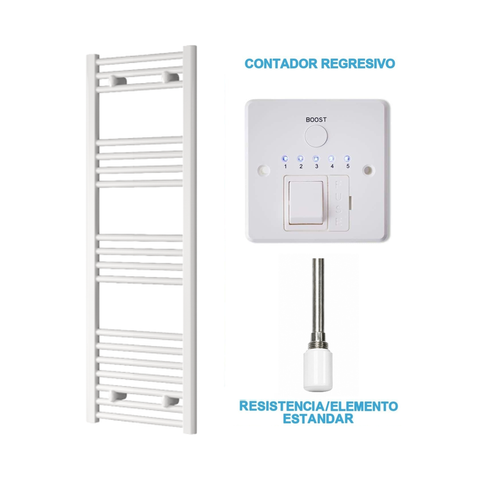Scaldasalviette Elettrico Bianco 400mm di Larghezza · Precaricato