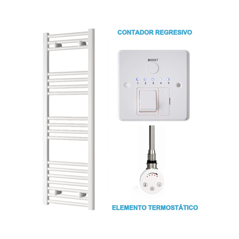 Scaldasalviette Elettrico Bianco 400mm di Larghezza · Precaricato