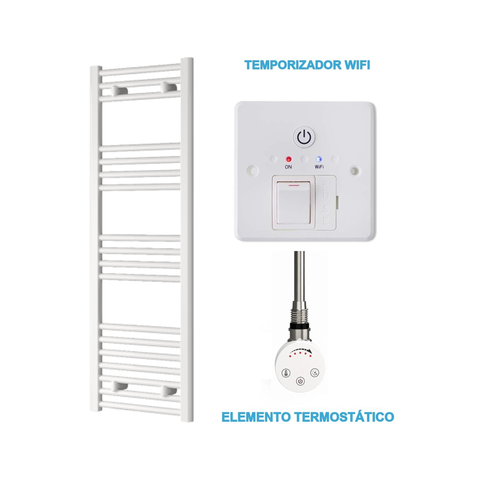 Scaldasalviette Elettrico Bianco 400mm di Larghezza · Precaricato