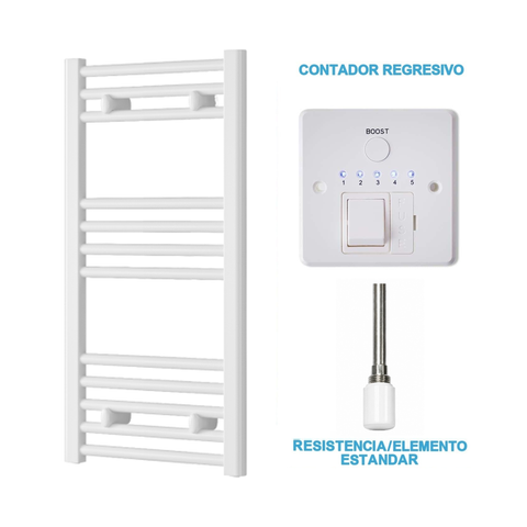 Scaldasalviette Elettrico Bianco 400mm di Larghezza · Precaricato