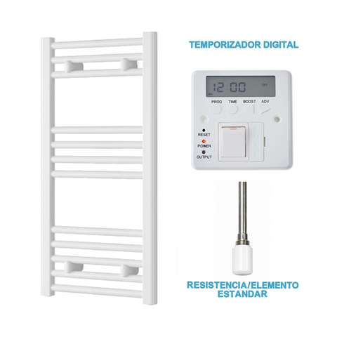 Scaldasalviette Elettrico Bianco 400mm di Larghezza · Precaricato