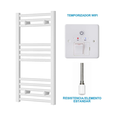 Scaldasalviette Elettrico Bianco 400mm di Larghezza · Precaricato