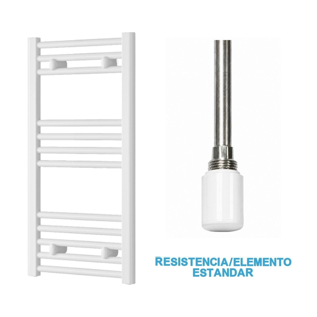 Scaldasalviette Elettrico Bianco 400mm di Larghezza · Precaricato