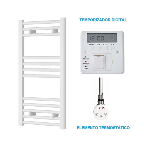 Scaldasalviette Elettrico Bianco 400mm di Larghezza · Precaricato