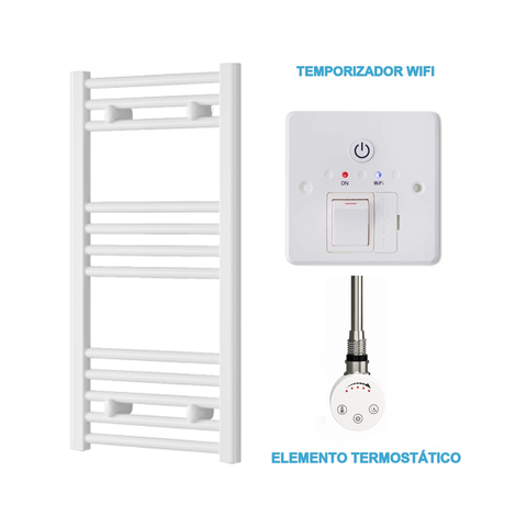 Scaldasalviette Elettrico Bianco 400mm di Larghezza · Precaricato