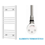 Scaldasalviette Elettrico Bianco 400mm di Larghezza · Precaricato