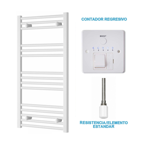 Scaldasalviette Elettrico Bianco 500mm di Larghezza · Precaricato