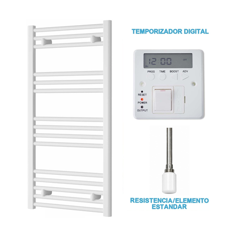 Scaldasalviette Elettrico Bianco 500mm di Larghezza · Precaricato