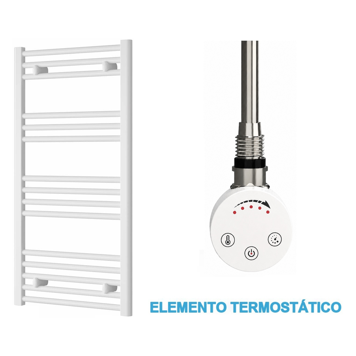 Scaldasalviette Elettrico Bianco 500mm di Larghezza · Precaricato