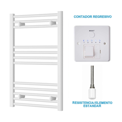Scaldasalviette Elettrico Bianco 500mm di Larghezza · Precaricato