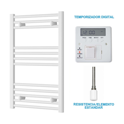 Scaldasalviette Elettrico Bianco 500mm di Larghezza · Precaricato