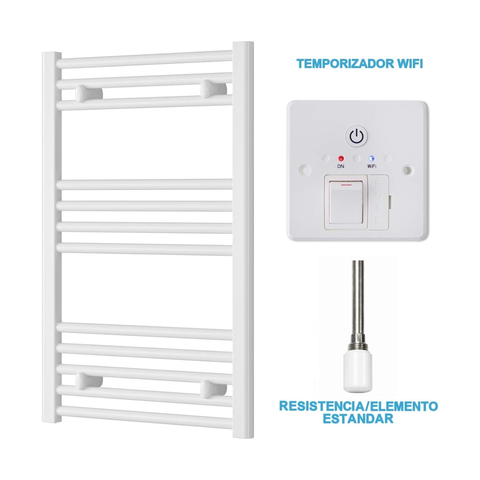Scaldasalviette Elettrico Bianco 500mm di Larghezza · Precaricato