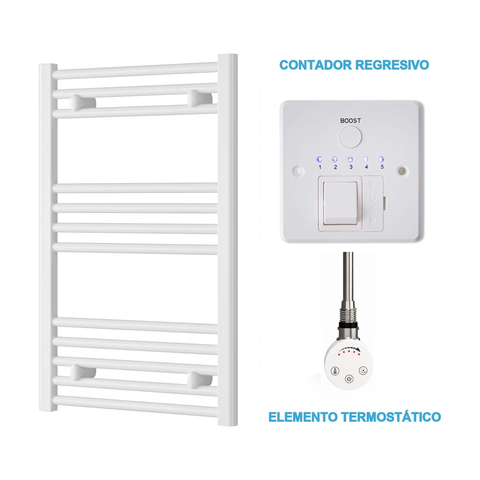 Scaldasalviette Elettrico Bianco 500mm di Larghezza · Precaricato