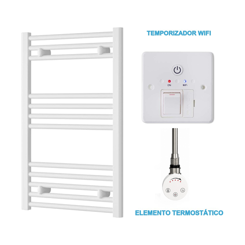 Scaldasalviette Elettrico Bianco 500mm di Larghezza · Precaricato