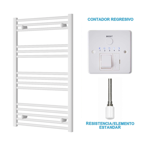 Scaldasalviette Elettrico Bianco 600mm di Larghezza · Precaricato
