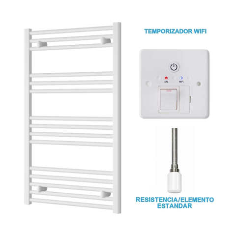 Scaldasalviette Elettrico Bianco 600mm di Larghezza · Precaricato