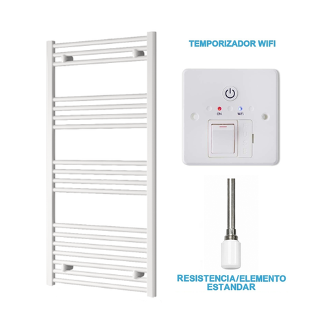 Scaldasalviette Elettrico Bianco 600mm di Larghezza · Precaricato