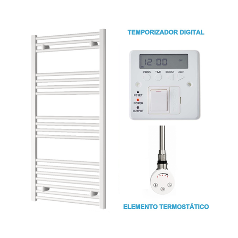 Scaldasalviette Elettrico Bianco 600mm di Larghezza · Precaricato