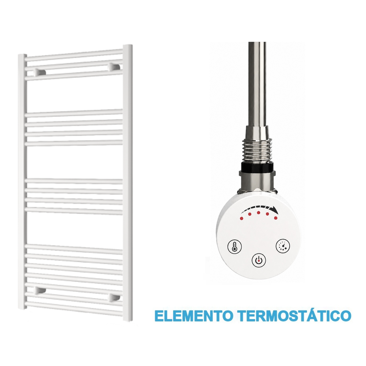 Scaldasalviette Elettrico Bianco 600mm di Larghezza · Precaricato