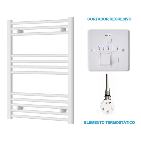 Scaldasalviette Elettrico Bianco 600mm di Larghezza · Precaricato