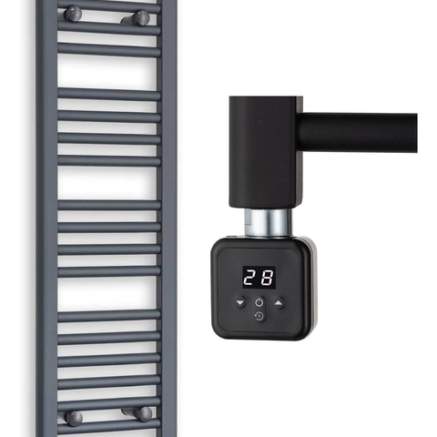 Scaldasalviette Elettrico Antracite 300mm di Larghezza · Precaricato