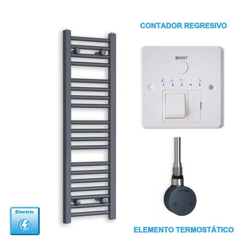 Scaldasalviette Elettrico Antracite 300mm di Larghezza · Precaricato