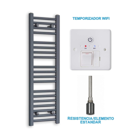 Scaldasalviette Elettrico Antracite 300mm di Larghezza · Precaricato