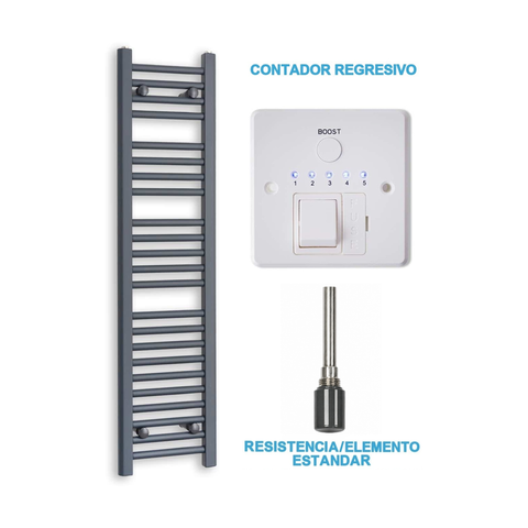 Scaldasalviette Elettrico Antracite 300mm di Larghezza · Precaricato