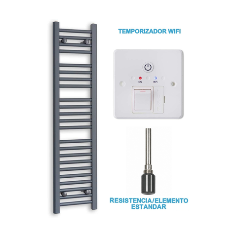 Scaldasalviette Elettrico Antracite 300mm di Larghezza · Precaricato