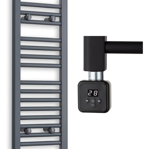 Scaldasalviette Elettrico Antracite 300mm di Larghezza · Precaricato