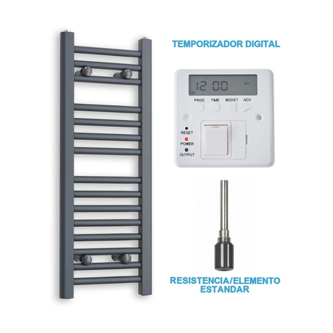 Scaldasalviette Elettrico Antracite 300mm di Larghezza · Precaricato