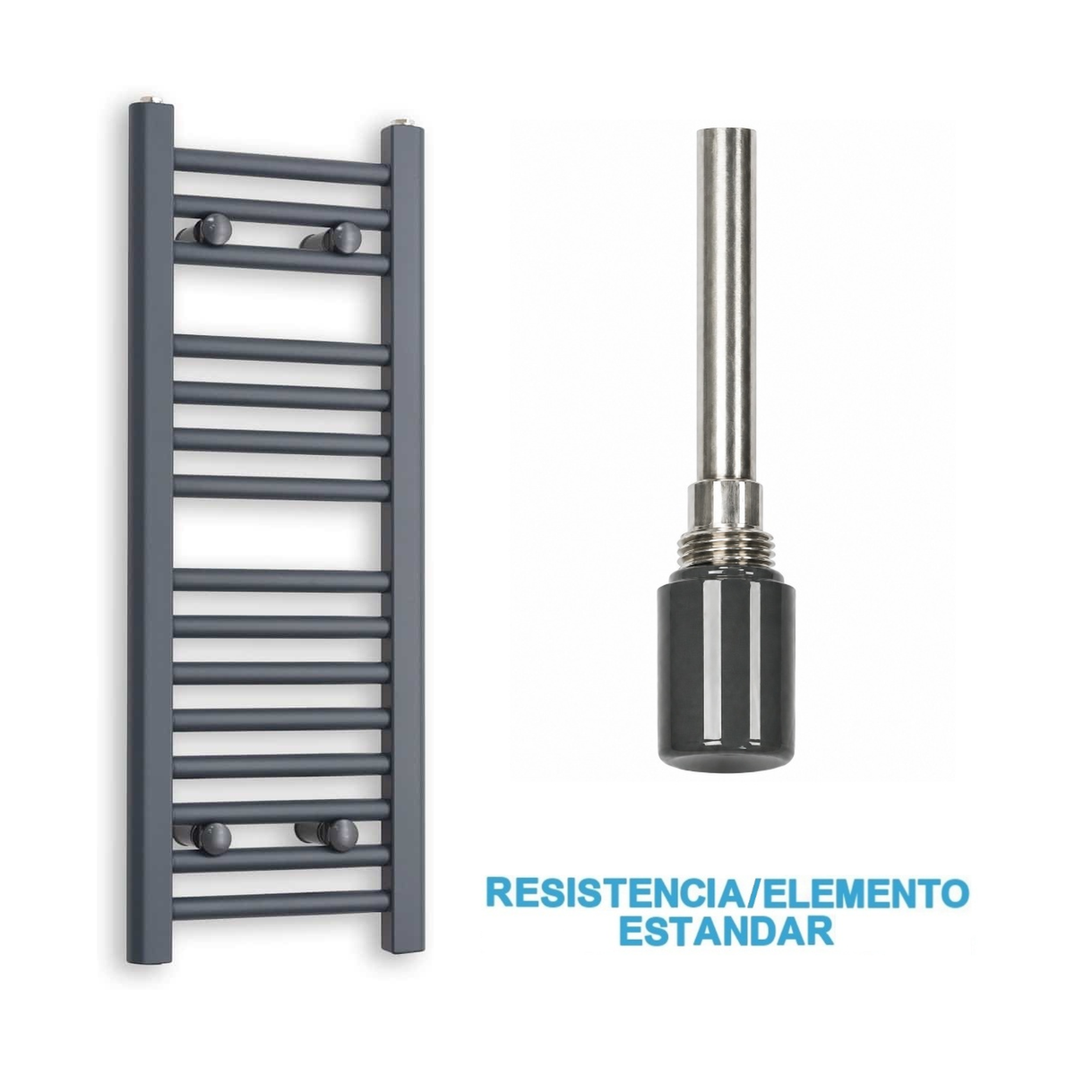Scaldasalviette Elettrico Antracite 300mm di Larghezza · Precaricato